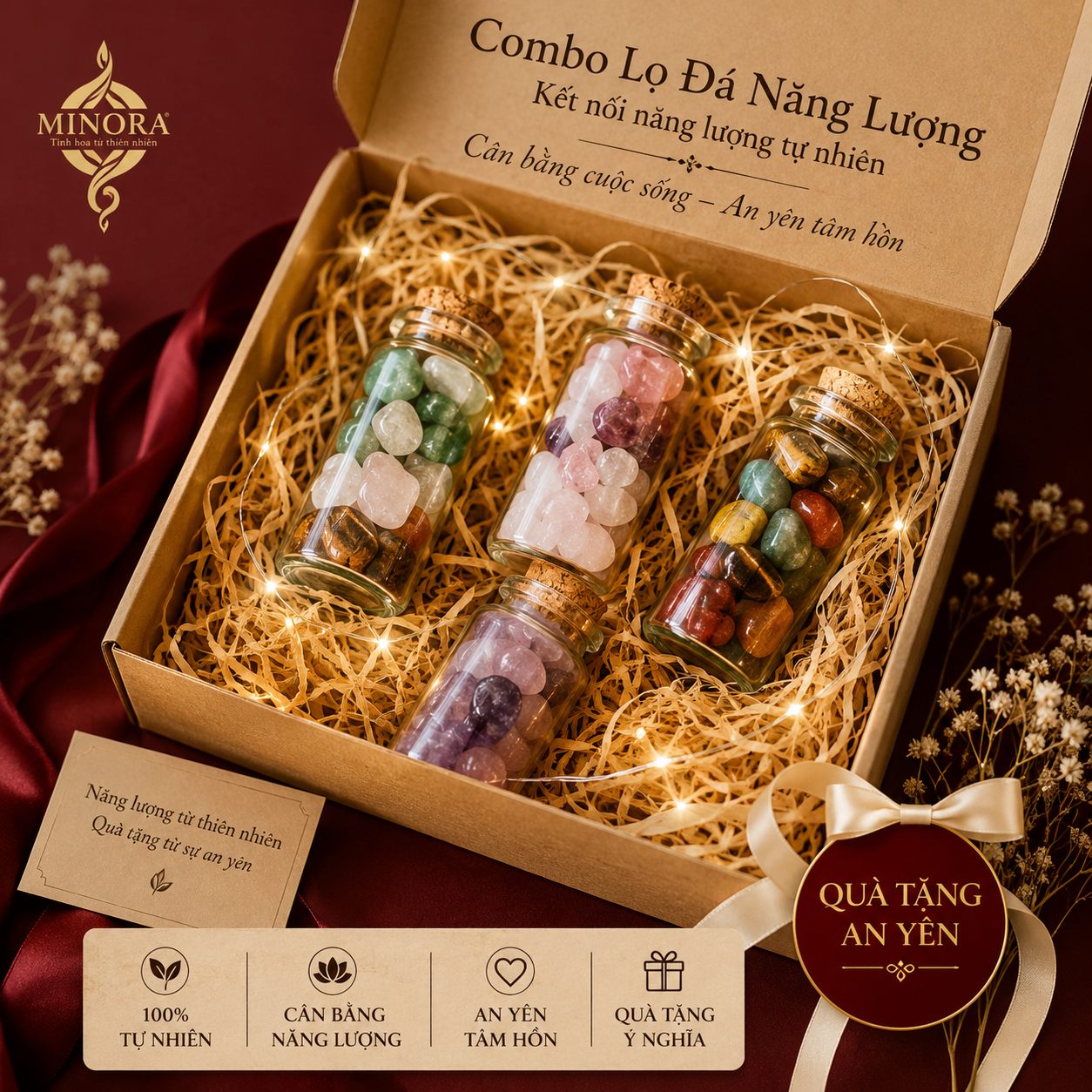 Set Quà Tặng "Ngũ Phúc Kích Hoạt Năng Lượng" – Minora Gift Box (Sang trọng, đầy đủ ý nghĩa)